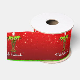 Mele Kalikimaka Palm Tree for Xmas Grosgrain Ribbon