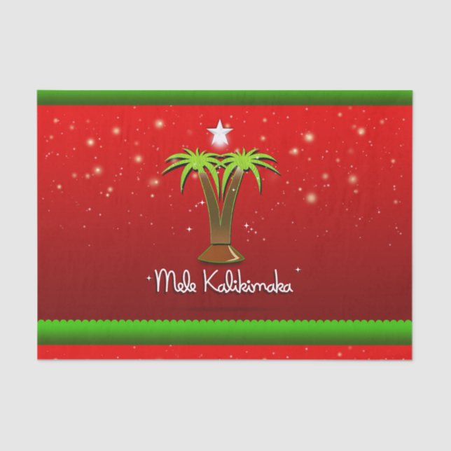 Mele Kalikimaka Palm Tree for Xmas Tissue Paper (Front)
