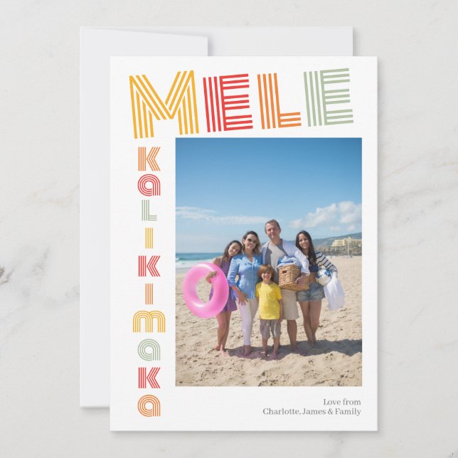 Mele Kalikimaka Personalized Christmas Holiday Card (Front)
