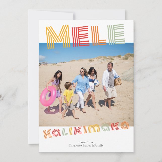 Mele Kalikimaka Personalized Christmas Holiday Card (Front)