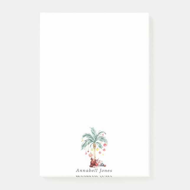 Mele Kalikimaka | Personalized Christmas Palms Post-it Notes (Front)