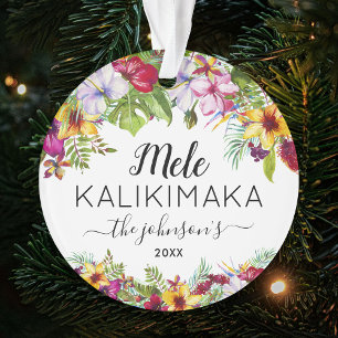 Mele Kalikimaka Personalized Family Ornament