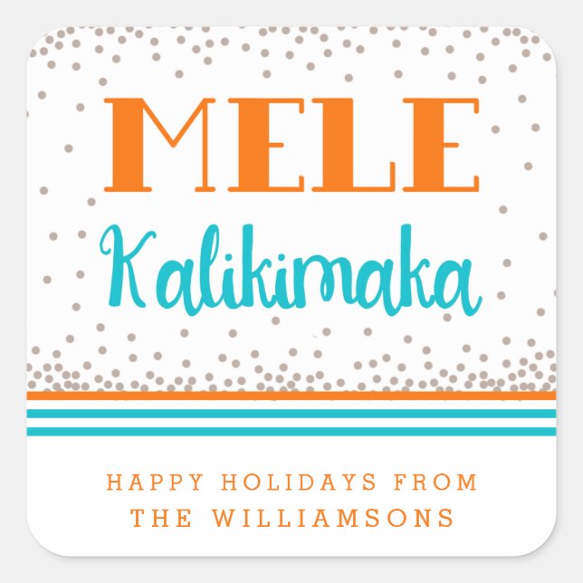 Mele Kalikimaka Personalized Holiday Stickers (Front)
