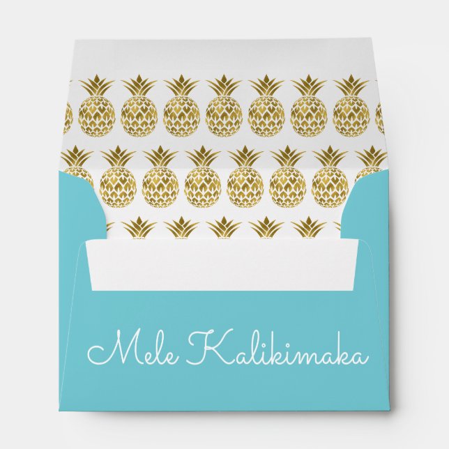 Mele Kalikimaka Pineapple Christmas Envelope (Back (Bottom))