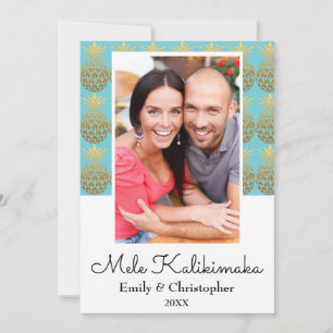 Mele Kalikimaka Pineapple Christmas Photo Card