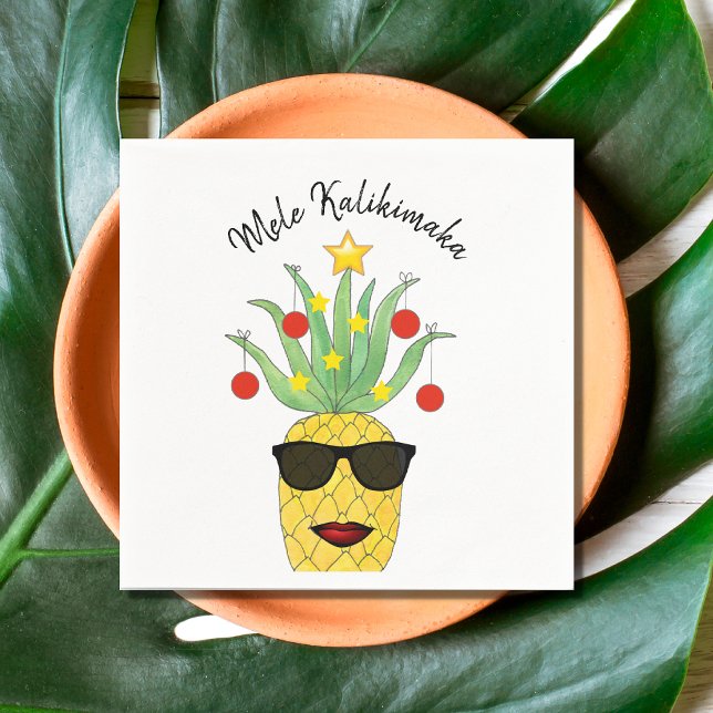 Mele Kalikimaka Pineapple Napkin (Creator Uploaded)