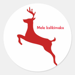 Mele Kalikimaka Reindeer Christmas Classic Round Sticker