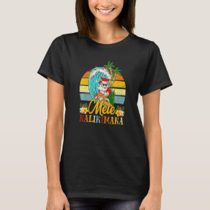 Mele Kalikimaka Retro Christmas Santa Shaka Hawaii T-Shirt