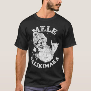 Mele Kalikimaka Retro Hawaii Santa Aloha Christmas T-Shirt
