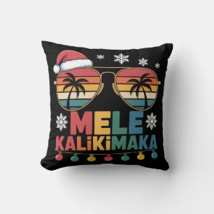Mele Kalikimaka Retro Sunglasses Christmas Throw Pillow