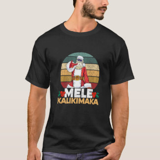 Mele Kalikimaka Retro Tropical Christmas Santa Sha T-Shirt