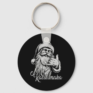 Mele Kalikimaka Santa Claus Hawaiian Christmas Haw Keychain