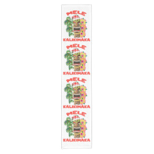 Mele Kalikimaka Santa Claus Tiki Short Table Runner