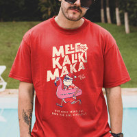 Mele Kalikimaka Santa Flamingo Christmas Getaway T