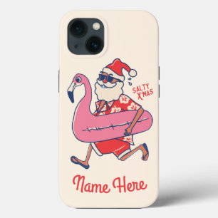 Mele Kalikimaka Santa Flamingo Christmas Getaways iPhone 13 Case