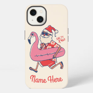 Mele Kalikimaka Santa Flamingo Christmas Getaways iPhone 13 Case