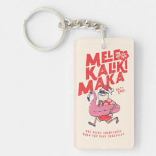 Mele Kalikimaka Santa Flamingo Christmas Getaways  Keychain