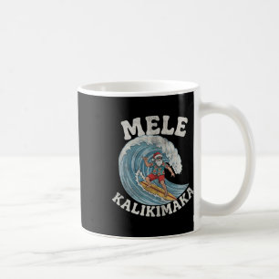 Mele Kalikimaka Santa Surfing Hawaii Christmas Coffee Mug