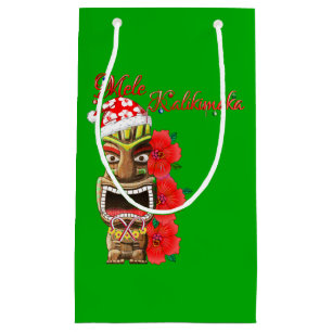 Mele Kalikimaka Santa Tiki Small Gift Bag