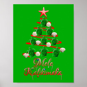 Mele Kalikimaka Sea Turtles Poster
