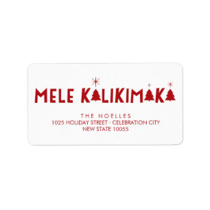 Mele Kalikimaka Shine Christmas Address Labels