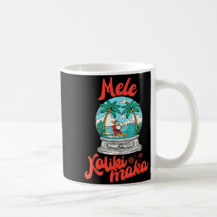 Mele Kalikimaka Snow Globe Santa Vintage Hawaiian  Coffee Mug