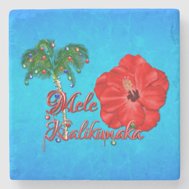 Mele Kalikimaka Stone Coaster (Front)