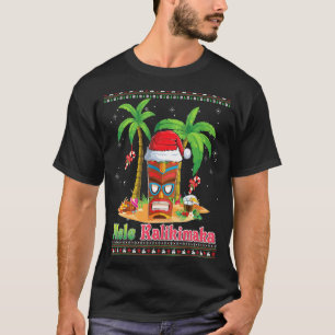 Mele Kalikimaka Tiki Tribe Santa Hawaiian Christma T-Shirt
