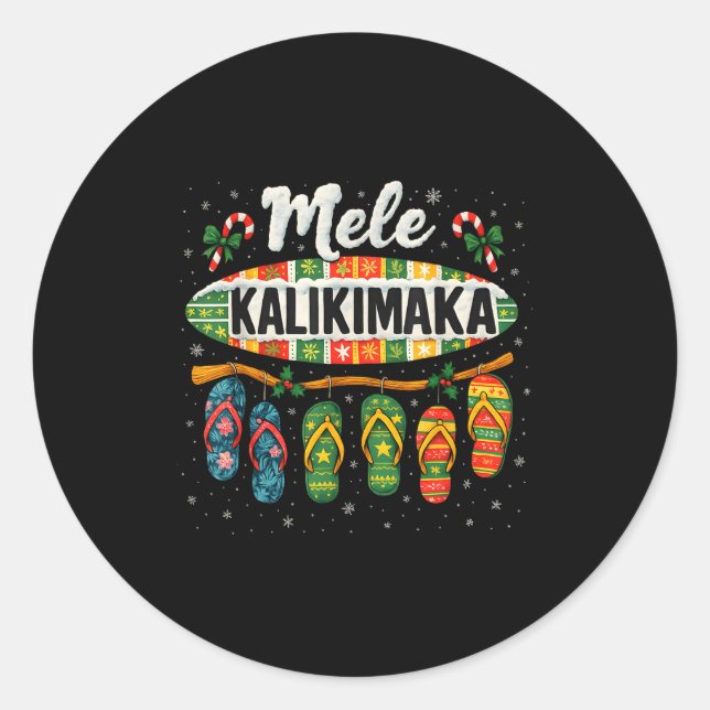 Mele Kalikimaka Trocal Christmas Flip Flop  Classic Round Sticker (Front)