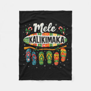 Mele Kalikimaka Trocal Christmas Flip Flop Fleece Blanket