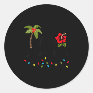 Mele Kalikimaka Trocal Christmas Hawaiian Xmas Classic Round Sticker