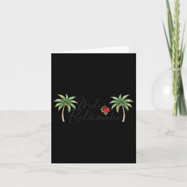 Mele Kalikimaka Trocal Holiday Palm Tree Xmas Hawa Card (Front)