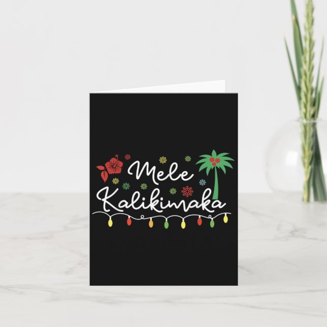 Mele Kalikimaka Trocal Holiday Palm Tree Xmas Hawa Card (Front)