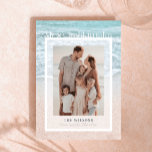 Mele Kalikimaka Tropical Beach Holiday Photo Card<br><div class="desc">This chic "Mele Kalikimaka" Hawaiian Christmas holiday photo card features your photo with a photograph of tropical ocean. You can change the background photo. The reverse side features palm trees. Personalize it for your needs. You can find matching products at my store.</div>