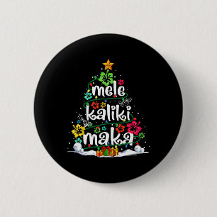 Mele Kalikimaka Tropical Christmas Hawaiian Santa 2 Inch Round Button