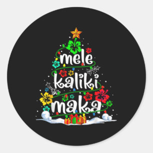 Mele Kalikimaka Tropical Christmas Hawaiian Santa Classic Round Sticker