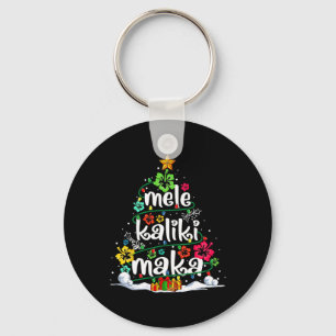 Mele Kalikimaka Tropical Christmas Hawaiian Santa Keychain