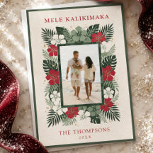 Mele Kalikimaka Tropical Floral Photo