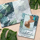 Mele Kalikimaka Tropical Folded Photo Holiday Card<br><div class="desc">Tropical botanical ferns and foliage in blue,  teal and green accent your photo on the front of these folded Christmas photo cards with Mele Kalikimaka in chic lettering. Your personal greeting and names are printed inside.</div>