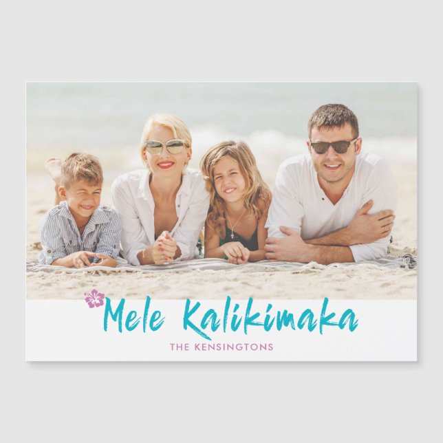 Mele Kalikimaka Tropical Hawaiian Christmas Photo (Front)