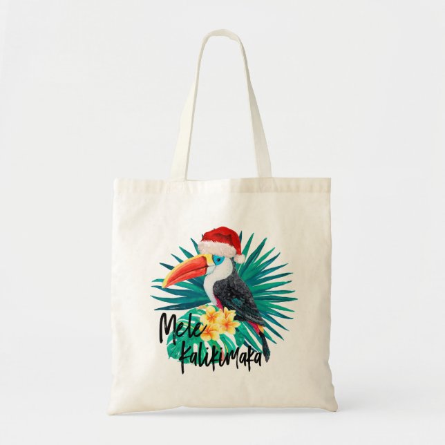 Mele Kalikimaka Tropical Jungle Birds Tote Bag (Front)