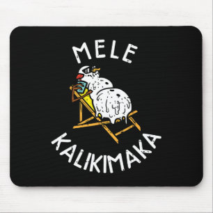 Mele Kalikimaka Tropical Snowman Hawaiian Merry Ch Mouse Pad
