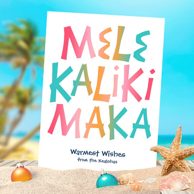 Mele Kalikimaka Tropical Typography Christmas Holiday Card (Creator Uploaded)