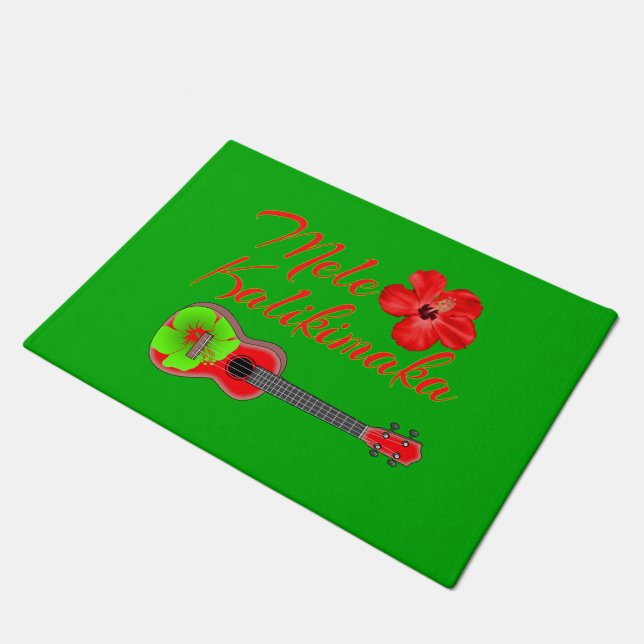 Mele Kalikimaka Ukulele Doormat (Angled)