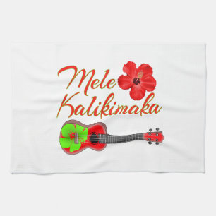 Mele Kalikimaka Ukulele Kitchen Towel