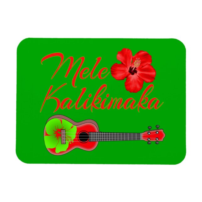 Mele Kalikimaka Ukulele Magnet (Horizontal)