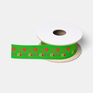 Mele Kalikimaka Ukulele Satin Ribbon