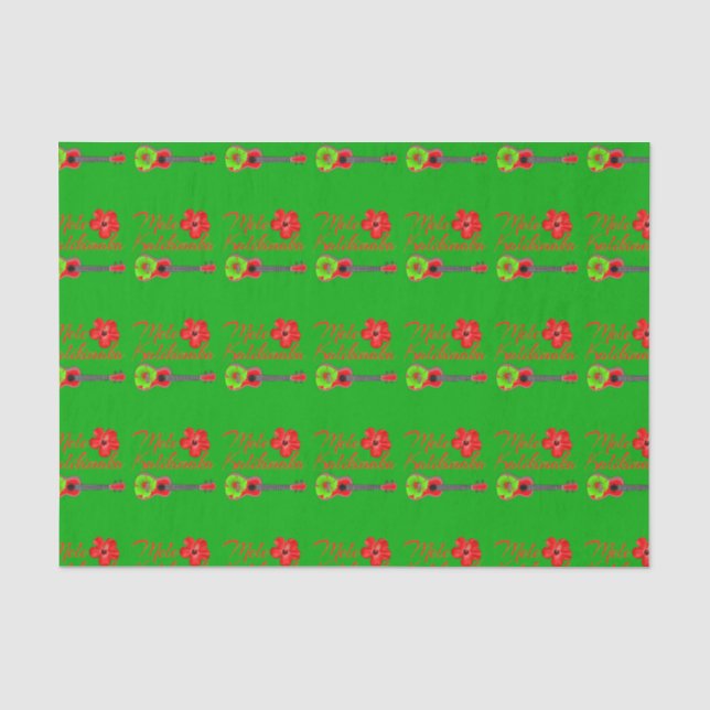 Mele Kalikimaka Ukulele Tissue Paper (Front)