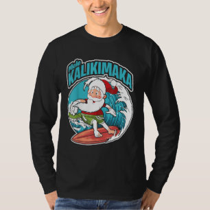 Mele Kalikimaka Xmas Surfing Santa Claus Hawaiian T-Shirt