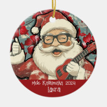 Mele Kamikimaka Ornement Hawaiian Père Noël